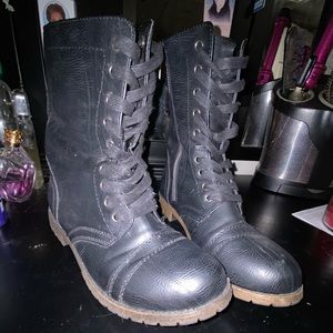 Black combat boots